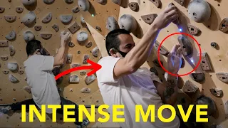 A Climbing Analysis on a Tension Board Problem ( Opposing Side-pulls Crux move )