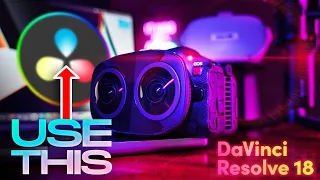 Edit Canon R5C & R5 VR180 w/ DaVinci Resolve 18 FREE - 3D 8K 60fps RAW LT Clog3 Workflow