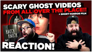 5 SCARY Ghost Videos From ALL OVER Tha PLACE + a Short Horror Film | SCARY 💩 REACTION!!