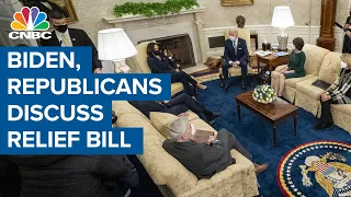 President Joe Biden meets with Republicans to discuss stimulus relief bill