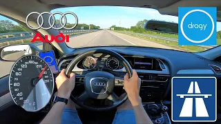 AUDI A4 1.8 TFSI B8 | 0-100 / 100-200 DRAGY | TOP SPEED on Autobahn (NO SPEED LIMIT) POV Drive