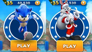 Sonic Dash vs Looney Tunes Dash - Movie Sonic vs All Bosses Zazz Eggman - All 65 Characters Unlocked