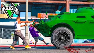 GTA 5 GUERRA DE BANDAS !! ATROPELLO A ENEMIGOS CON UN TANQUE !! GTA V PC MODS