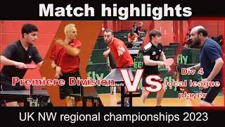 I played in the UK NW regional table tennis championships 2023