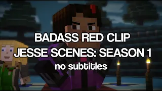badass red clip jesse scenepack: season 1 - no subtitles (minecraft story mode)