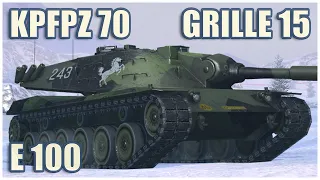 Grille 15, E 100 & KpfPz 70 • WoT Blitz Gameplay