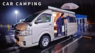 [Winter car camping] Enjoy the sound of rain. Gifu Toki [Hiace camper]