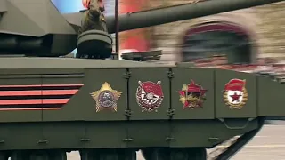 На марше новейшие танки России Т-14 "Армата" , 2-й Гвардейской Таманской дивизии,  парад Победы-2017