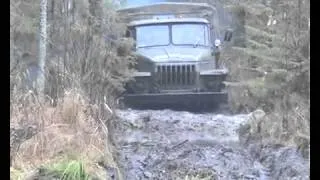 Russian army truck Ural 4320 in real hard off-road