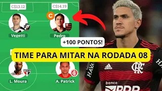 TIME PARA MITAR (+100 PONTOS) NA RODADA 8! - CARTOLA FC 2024