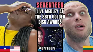 SEVENTEEN (세븐틴) - 손오공, Even If the World Ends Tomorrow & 음악의 신 Reaction (38th Golden Disc Awards)
