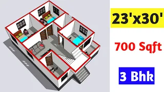 23x30 ghar ka naksha || 23x30 house design || 700 sqft || 23x30 house plan