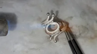 How to make pukhraj stone ring ! Pukhraj stone silver ring making