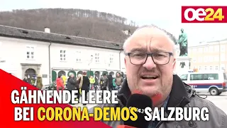 Gähnende leere bei Corona-Demos in Salzburg