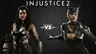 Injustice 2 - Чудо-Женщина против Женщины-Кошки - Intros & Clashes (rus)