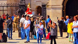 They Caused CHAOS as the Horses Got SCARED & Troopers Worried while tourists Watch at Horse Guards