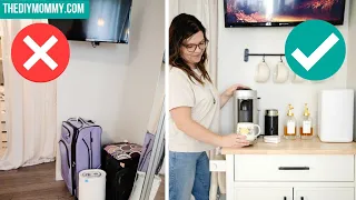 Useless Junk Corner to Luxe Bedroom Coffee Bar on a Budget