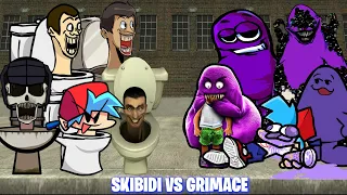 All Skibidi Toilets VS All Grimace Shake - Friday Night Funkin'