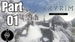 Let's play skyrim SE Adventure modded PC Part 01 walkthrough bleak falls barrow (no commentary)