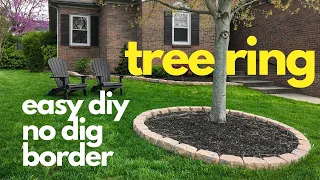 easy diy No Dig Border TREE RING