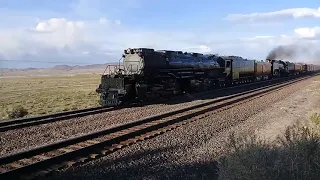 Big Boy 4014 and Union Pacific 844 in Sinclair on their way to Rawlins, May 4th, 2019