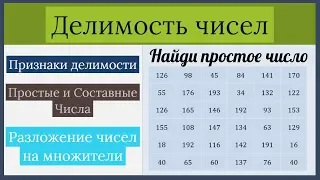 Делимость чисел (Признаки делимости, простые и составные числа, разложение на множители)