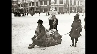 Кинохроника, Петроград, зима, 1921 год. Город засыпан снегом. В кадре Невский, Литейный, Дворцовая