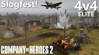 CoH2: 4v4 Elite Slogfest! Hans' Team vs Elpern's Team