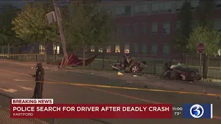 VIDEO: Police search for driver after deadly crash in Hartford