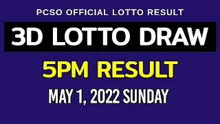 3D LOTTO RESULT 5PM Draw May 1, 2022 PCSO Swertres Lotto Result Today 2nd Draw afternoon