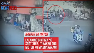 Natuto sa TikTok, lalaking biktima ng snatcher, itinakbo ang motor ng... | GMA Integrated Newsfeed