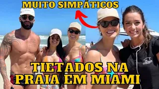 Filhos de Gusttavo Lima e Andressa Suita perdem BRINQUEDOS no mar em Miami e fãs ajudam a RECUPERAR