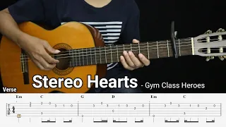 Stereo Hearts - Gym Class Heroes feat. Adam Levine - Fingerstyle Guitar Tutorial + TAB & Lyrics