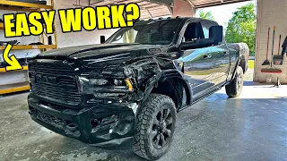 REBUILDING A WRECKED 2021 RAM 3500 Limited FULL REBUILD