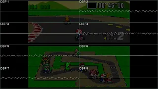 Super Mario Kart - Mario Circuit - In Oscilloscope and Gameplay view!