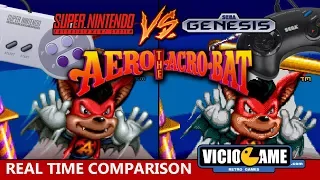 🎮 Aero the Acro-Bat (SNES Vs Mega Drive) Real Time Comparison