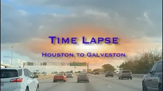 An evening drive through Houston to Galveston Texas