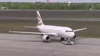 British Airways Airbus A319-131 G-EUPD Golden Dove taxiing & takeoff at Berlin Tegel airport