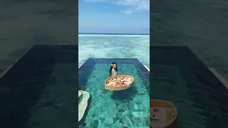 Floating breakfast in villa at Four Seasons Maldives