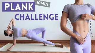 10 min Intense Plank Workout for Slim Waist, Abs & Core | No Repeat, No Jumping, At Home