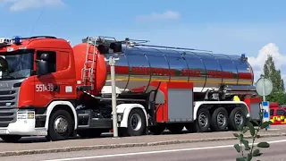 Firetrucks from Poland in Sweden for helping with the big fires