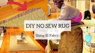 DIY NO SEW RUG/CARPET WITH $1 FABRIC | QUICK AND EASY! | MsTopacJay