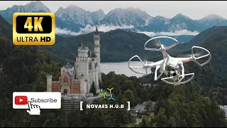 Drone flying over the Neuschwanstein Castle (Germany) - 4K resolution (Castle 01)