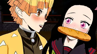 Zenitsu levou a Nezuko no parque de diversão no Kimetsu no Yaiba VR!