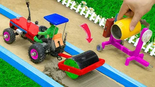 Top diy tractor making mini concrete road part #2 | Diy mini contruction machine | @Sunfarming