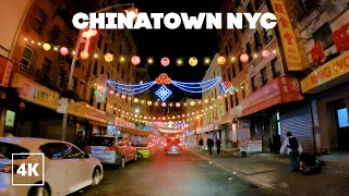 New York City 4K (Chinatown, Lower Manhattan, Driving Downtown) - USA