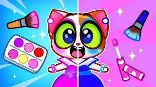 🎀 Pink VS Blue Color Challenge 💙 My Doll Came To Life! ✨|| Purrfect Kids Songs 🎵