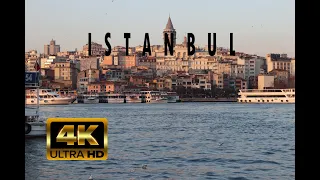 Flying over ISTANBUL (4K UHD)  Best Ambient Piano Music For Stress Relief, Meditation