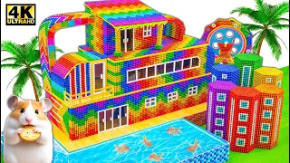 DIY - Build 3 Storey Villa With Infinity Swimming Pool From Magnetic Balls (Satisfying)