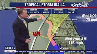 Tropical Storm Idalia forecast: Monday morning